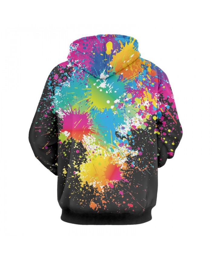 Men Women Fashion Hoos 3d Printing Bright Color Paint Patterns Color Paint Patterns Cool Sweatshirt Image