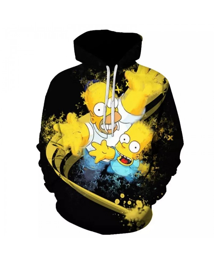 Autumn 3d Printed Cartoon Men's Hoodie Homer Simpson And His Son Anime Children's Cute Thin Sweatshirt Hoodie