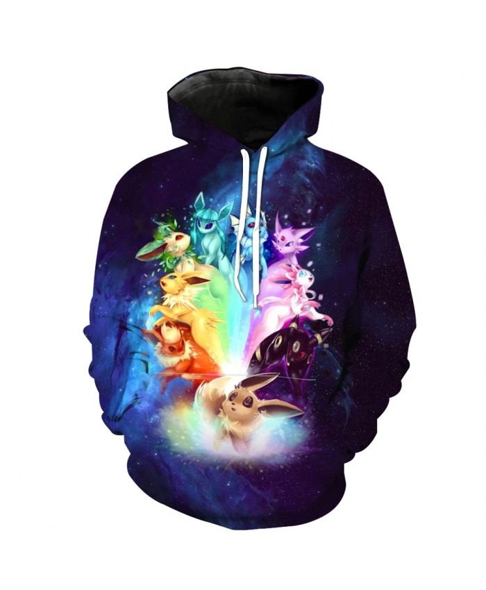 Men's Fashion 3D Hoodie Colorful cartoon fox print sweatshirts