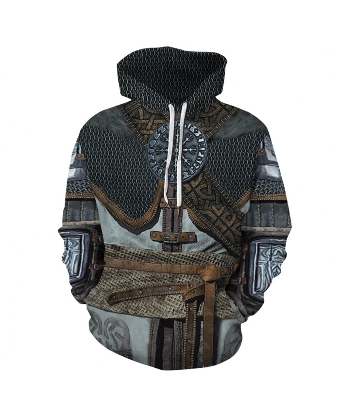 Viking Armor - Tattoo 3D All Over Printed Men Hoodies Harajuku Fashion hooded Sweatshirt Unisex Casual Jacket Hoodie