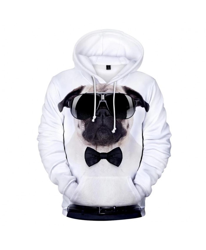 Popular Cute Pug 3D Hoodies Men Women Sweatshirts Harajuku Kids Hoodie pullover Print 3D Pug Hooded Autumn boys girls white Tops