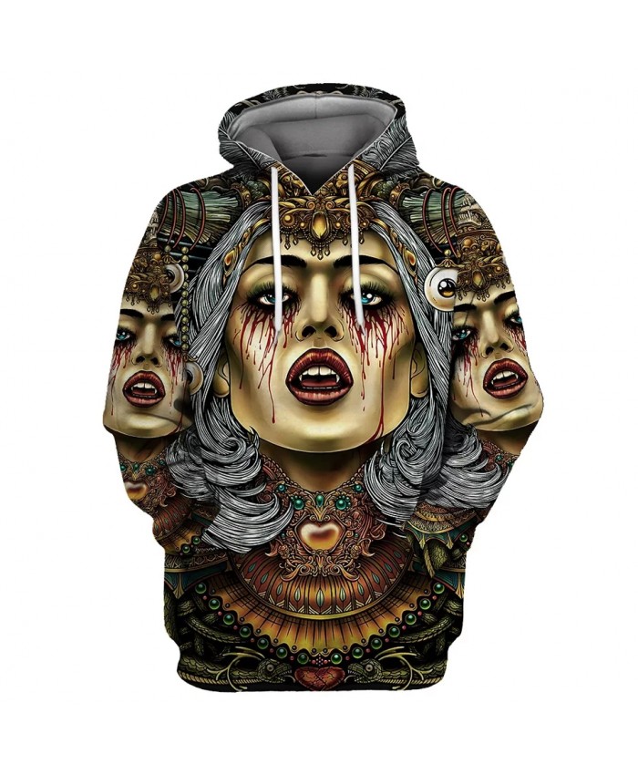Grey bandana color headdress graffiti beauty print fashion 3D hoodies