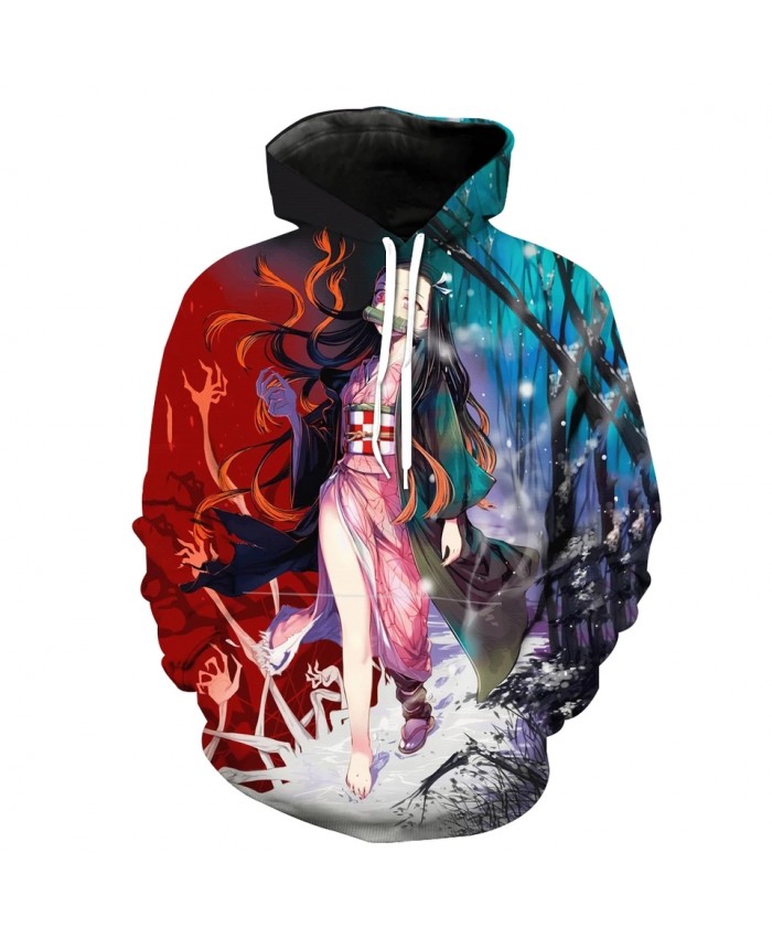 Men's Fashion 3D Hoodie Devil forest anime beauty print sweatshirts