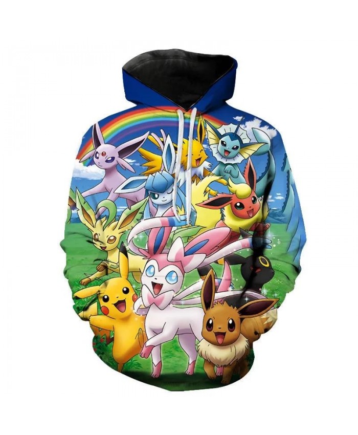 Fall New Style Hoodies Men And Women Children Pokemon Sweatshirt 3d Printing Cartoon Anime Pullover Fashion Coat