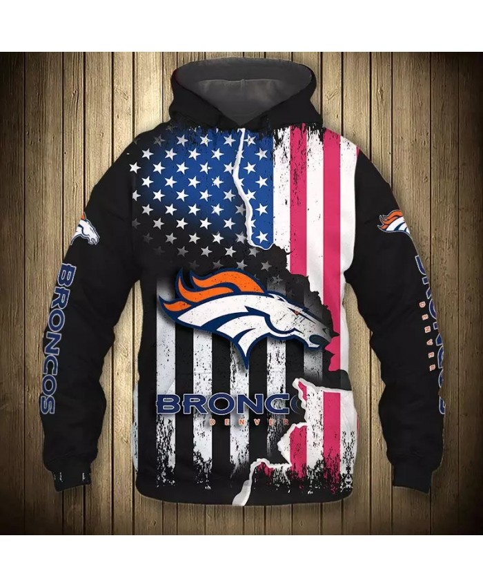 Denver fashion cool Football 3d hoodies sportswear American flag graffiti horse print Broncos sweatshirt