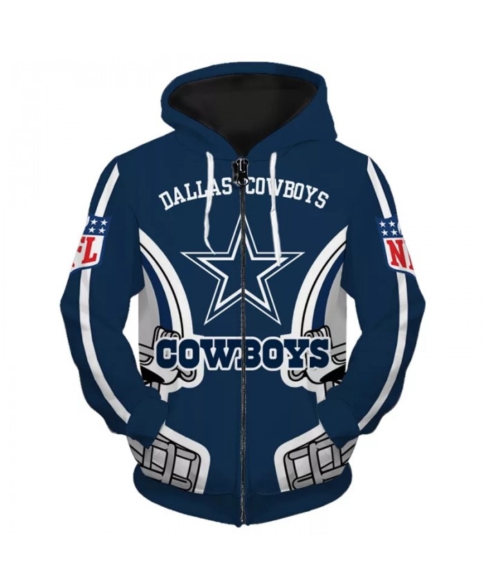 Dallas Fashionable American Football Cowboys Zipper hoodie Helmet ...