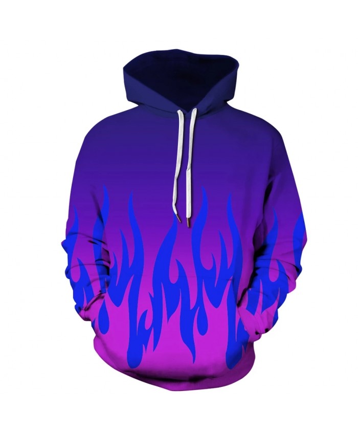 New 3D Flame Fire Print Fashion Brand Men's Hoodies Sweatshirt Men Funny Plus Size Hoodie For Male Unisex Winter Pullovers