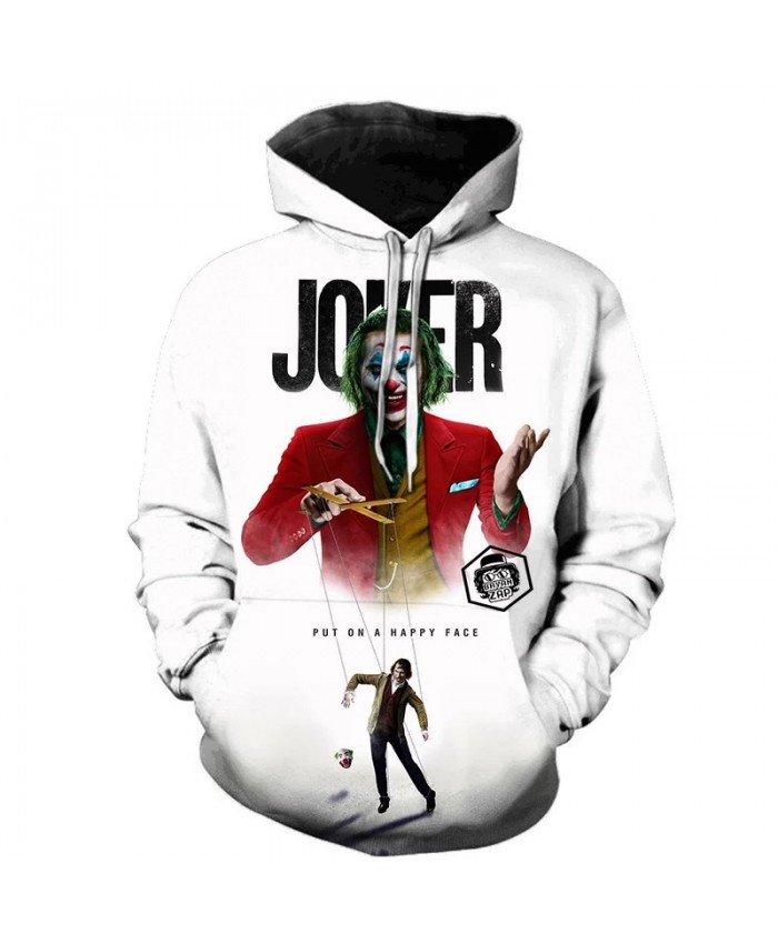 Horror Movie Joker 3D Printed Hoodie Sweatshirts IT Clown Fashion Casual Pullover Men Women Hip Hop Streetwear Oversized Hoodies
