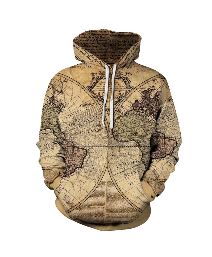 Map Print 3D Hoodies Hoodie Me Women Fashion Autumn Winter Pullover Sweatshirts Sweat Homme Top Tracksuit