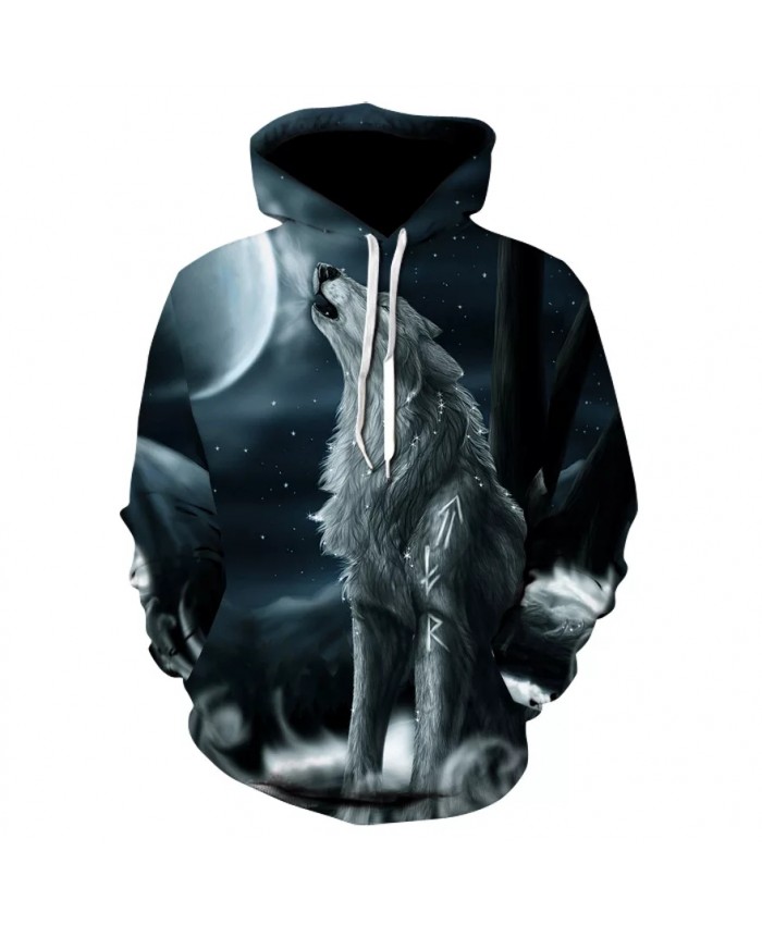 2021 New Hoodies For Men And Women 3d Printing Ferocious Wolf Head Sweatshirt Kids Fashion Hip Hop Casual Coat