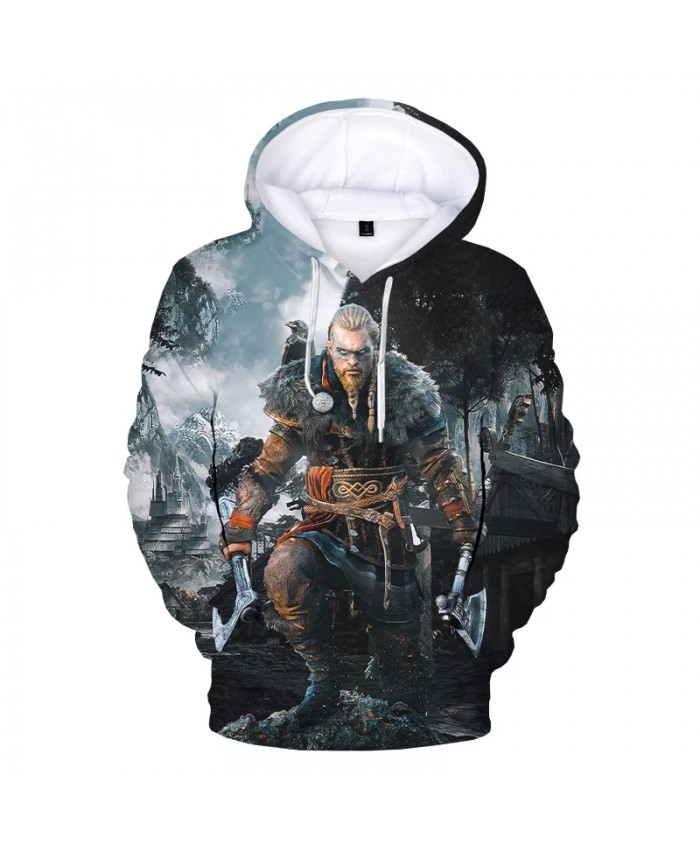 Assassins Creed Valhalla 3D Print Hooded Sweatshirts Men Fashion Casual Game Pullover Unisex Streetwear Oversized Hoodies