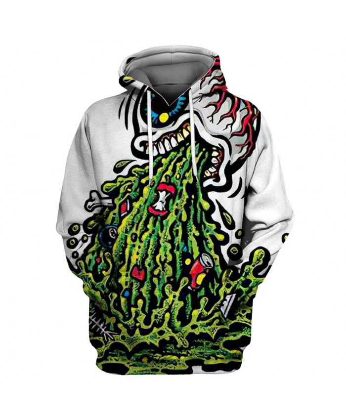 Jet green liquid white mouth 3D printing fashion 3D sportswear