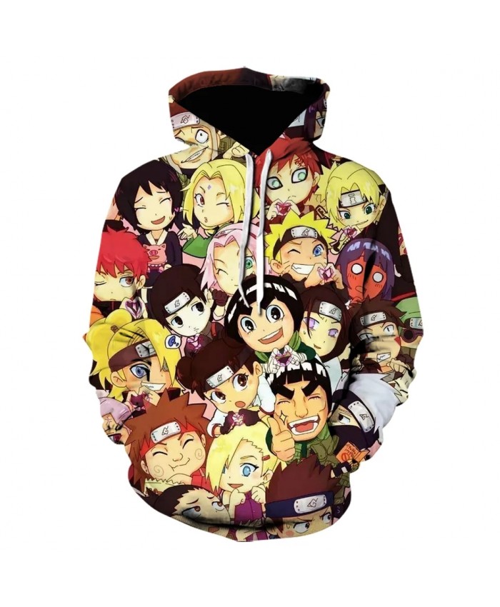 Anime Naruto Avatar Stitching Hoodies Streetwear 3D Print Cartoon Harajuku Gaara Uchiha Itachi Hoodies Long Sleeve Winter Jacket