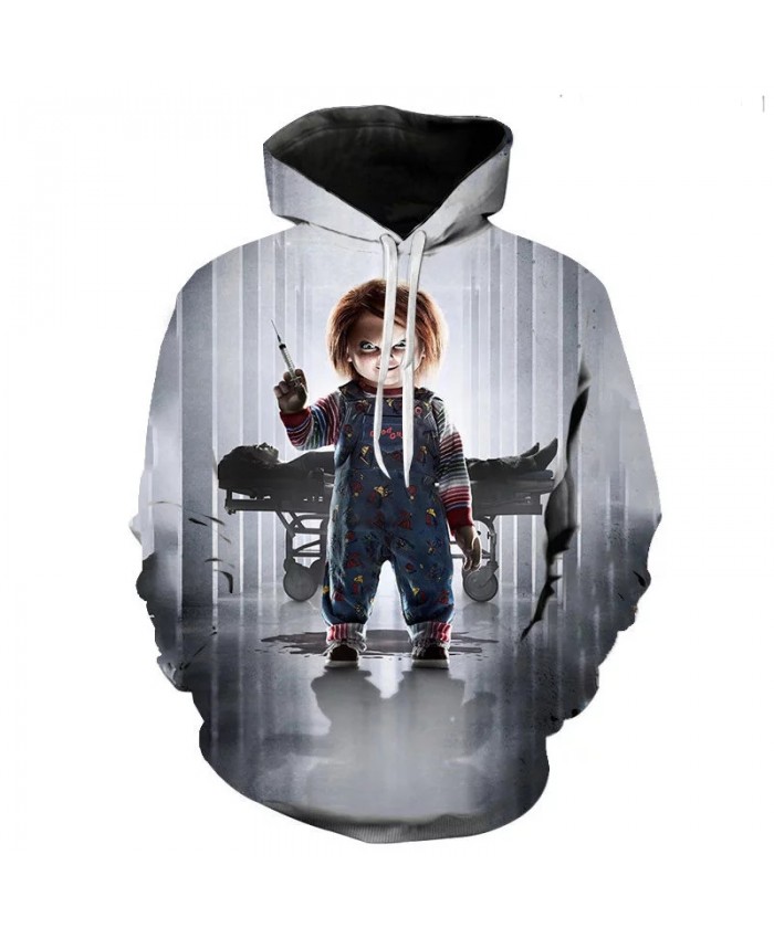 Autumn New Men's And Women's Fashion Hoodie 3d Printing Sweatshirt Pullover Long Sleeve Children's Horror Pattern Fashion Coat