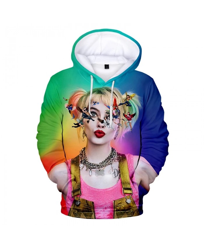 New Movie Harley Quinn 3D Printed Hoodie Men Women Fashion Casual Hooded Sweatshirts Birds of Prey Harajuku Oversized Hoodies