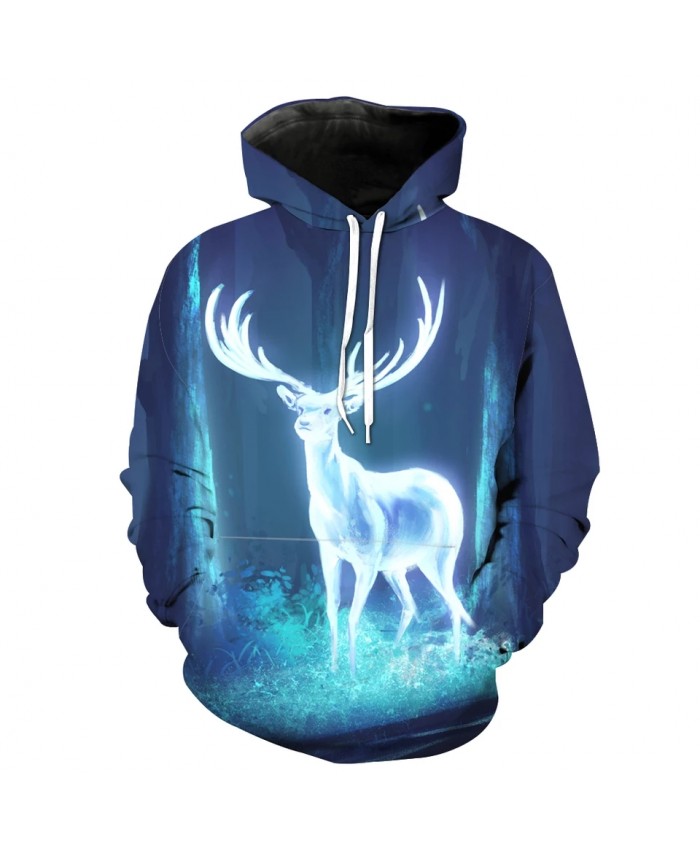 Fairytale Forest Fluorescent Deer Print Fashion 3D Sportswear