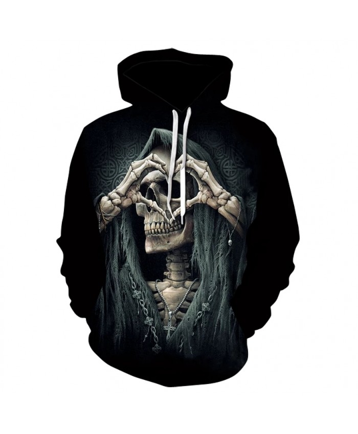 2021 new skull loves print hoodie sweatshirts spring and fall fashion men's and women's street wear hip-hop hoodies