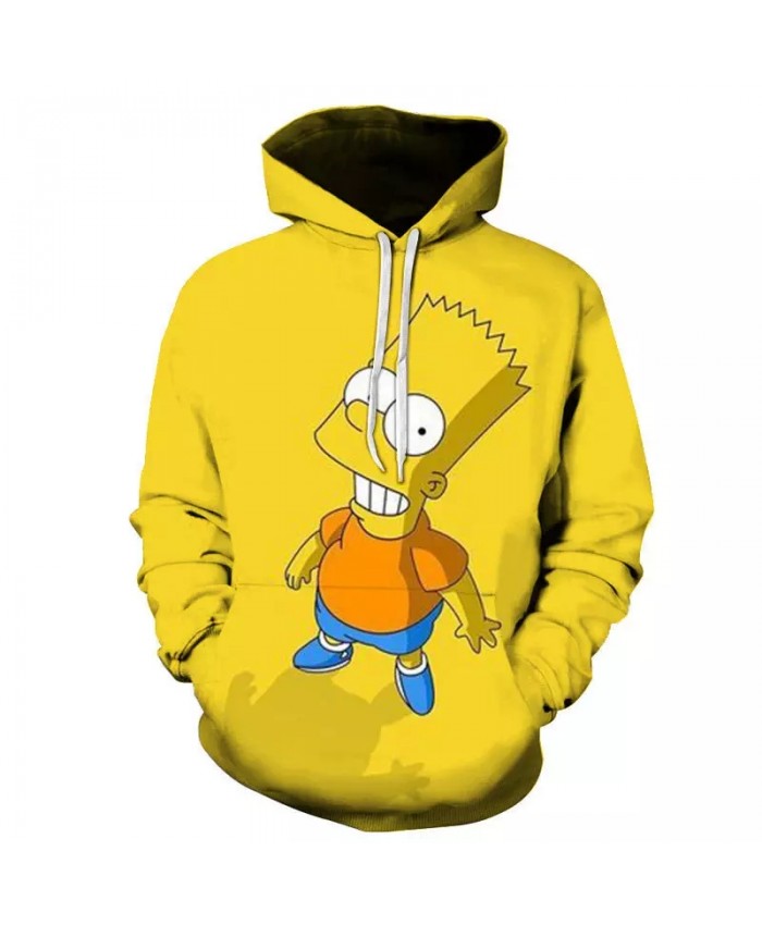 Men's Cartoon Hoodie The Simpsons 3d Printing Animation Unisex Casual Fashion Children's Hooded Sweatshirt Top