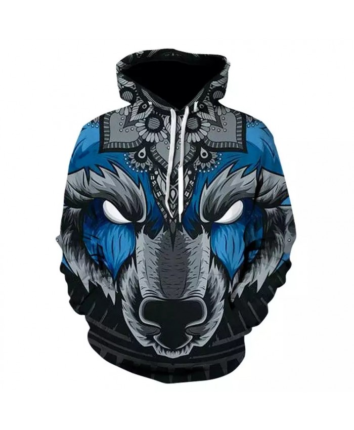 2021 New Hot Unisex 3d Hoodie Fashion 3d Printed Wolf Head Autumn And Winter Sportswear Casual Pullover