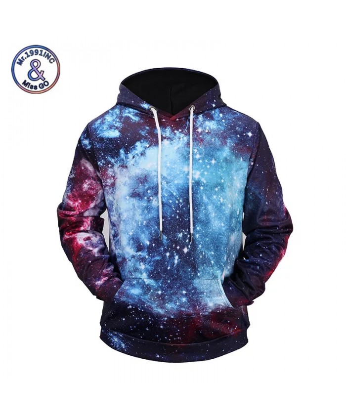 New Galaxy 3D Print Hoodies Fashion Sweatshirt With Pocket Moleton Masculino Brand Hip Hop Hoody Pullover