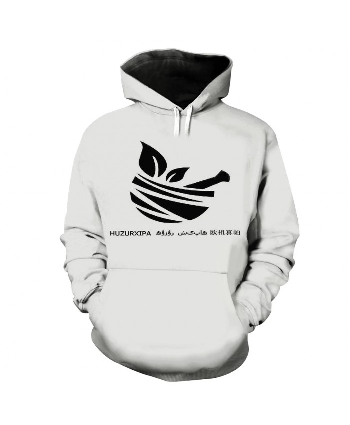 Men's Fashion 3D Hoodie Geometric flower skull print gray sweatshirts