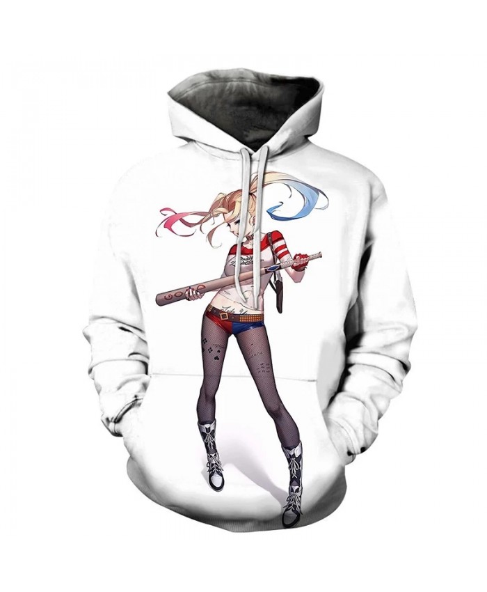 2021 Anime Suicide Squad Harajuku Boys And Girls Hoodie 3d Printing Hip Hop Pullover All-Match Sweatshirt Caot