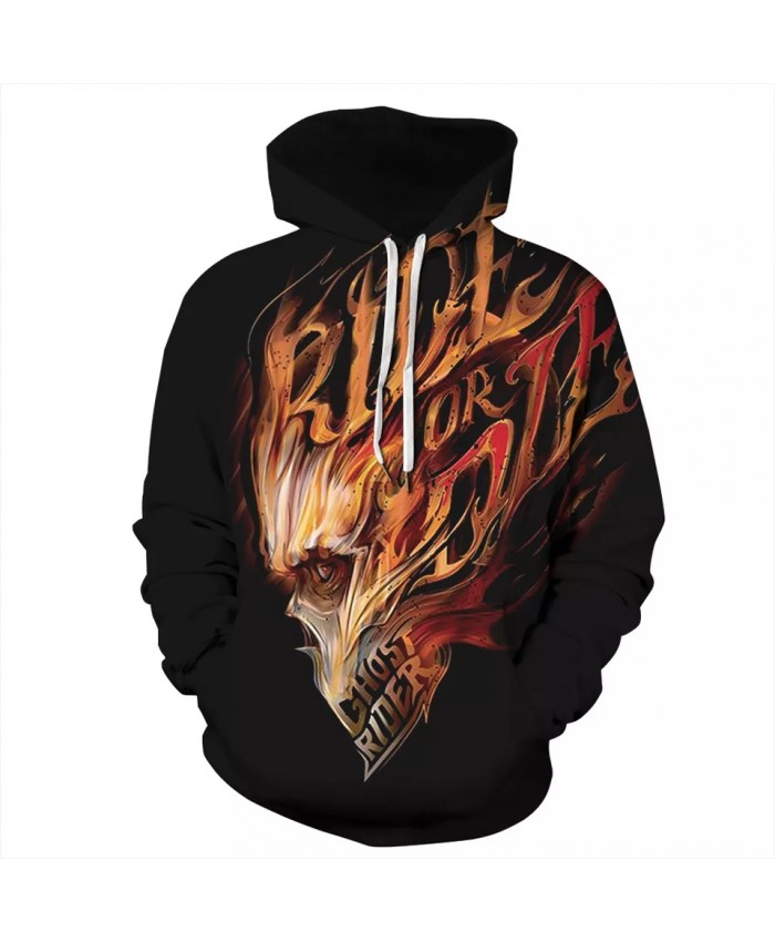 Ghost Rider 3D Print Hoodies Sweatshirts Autumn Winter Men Women Hooded Clothing Plus Size S-3XL