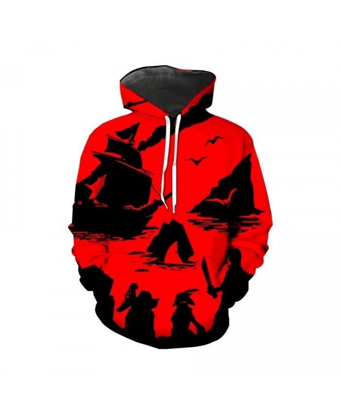 Hot selling new fashion slim summer men's Pullover 3D Pirate Skull Print casual Top Men's oversize Pullover