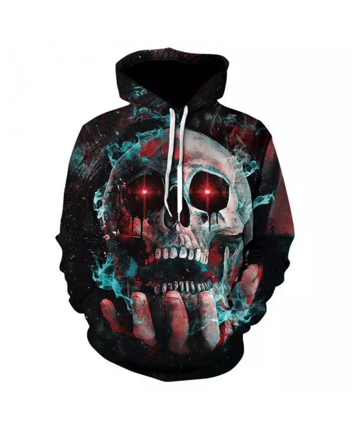 2021 Fall New Unisex Hoodie 3d Skull Print Fashion Casual Halloween Horror Party Long Sleeve Pullover Plus Size 4xl