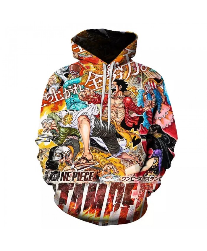 2021 Fall One-Piece Men's And Women's Three-Way 3d Printing Hoodie Japanese Cartoon Anime Creative Harajuku Pullover