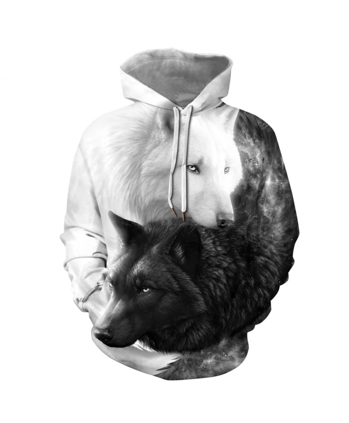 Wolf Hoodies Boy 3D Print Sweatshirts Men's Harajuku Autumn Winter Pullovers Wolf Hoodie Women