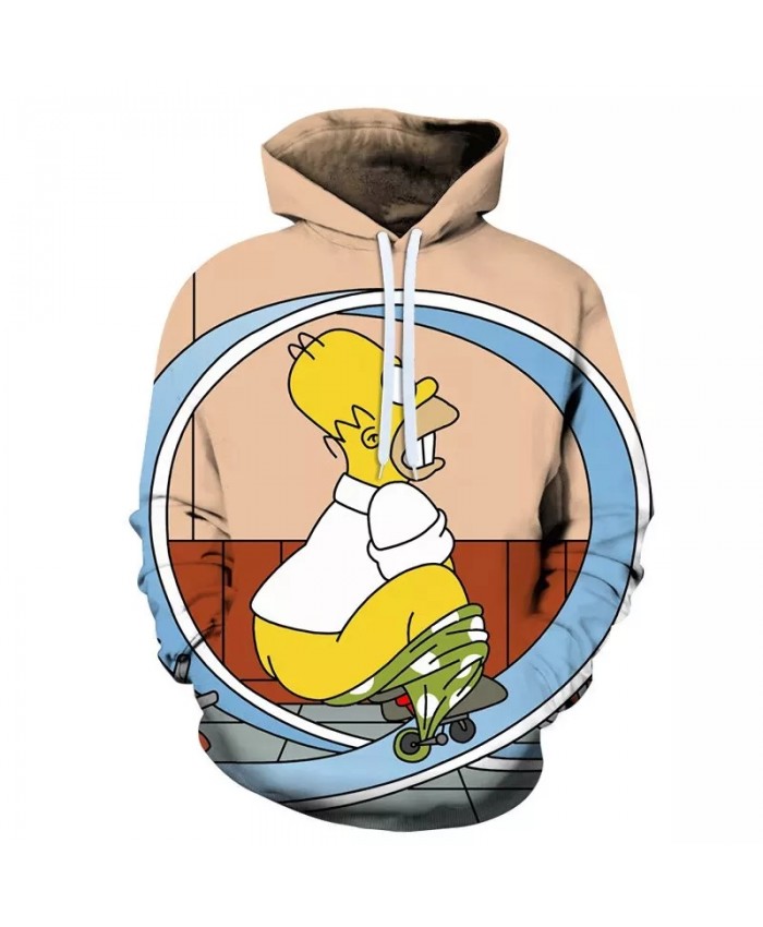 2021 New men's And women's Hoodie Letters Fashion 3D Printed Simpson Sweatshirt Long Sleeves Slim Body Anime Hoodie Jacket