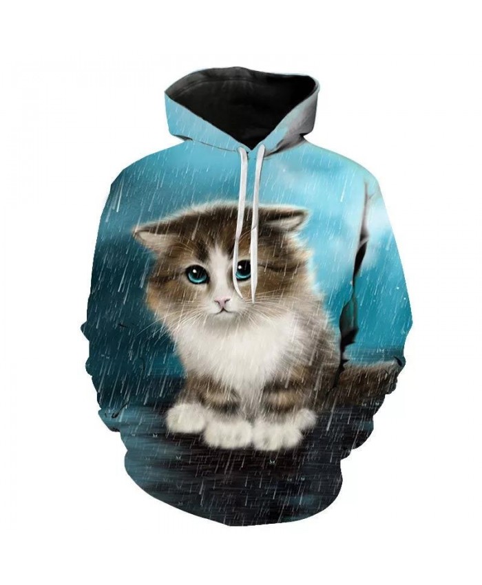 2021 Spring And Autumn New Fashion Men's And Women's Children's Hoodies 3d Printing Cute Cat Casual Sweatshirt Pullover Coat