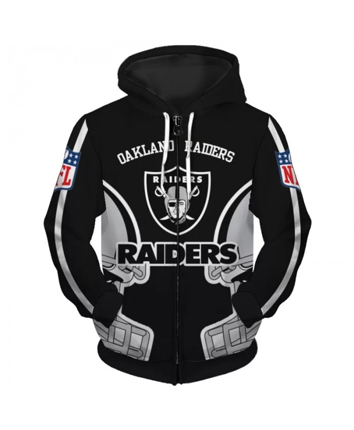 Las Vegas Fashionable American Football Raiders Zipper hoodies Helmet black shield fun 3D sweatshirts 2