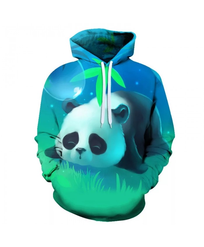 Spring And Autumn 3d Panda Print Animal With Men's And Women's Children's Hoodie Casual Long-sleeved Loose Sweatshirt Coat