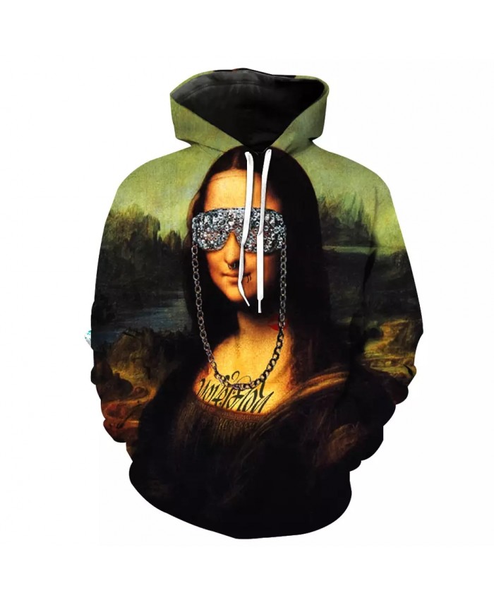 Fun oil painting ladies graffiti print fashion 3D hooded sweatshirts