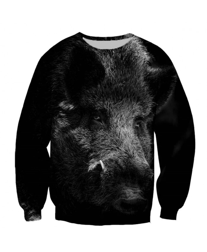 Wild boar Fashion Playerun Funny New Fashion Long Sleeves 3D Print Hoodies Sweatshirt Jacket Men women G