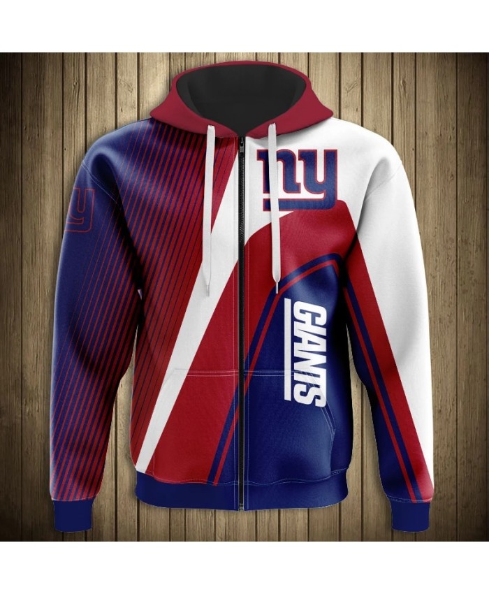 New York Fashionable American Football Giants Zipper hoodies Stripe stitching design letter printing fashion men's sportswear 1