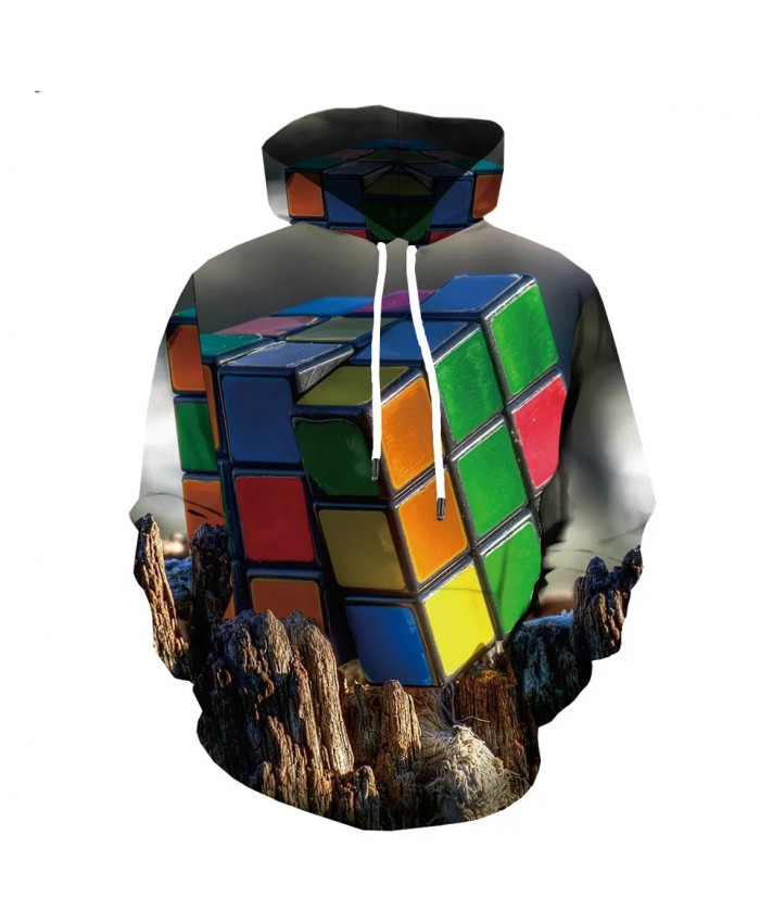 Spring And Autumn New High-quality 3d Printing Rubik's Cube Men's And Women's Hoodie Fashion Casual Sportswear Coat