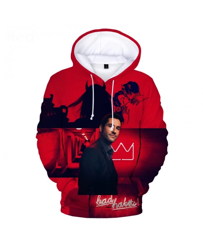 Lucifer Hoodies Men Women Streetwear Fashion Print 3D Hooded Sweatshirts Lucifer 3D Hoodies Top Men Oversized Pullovers 2XS-5XL
