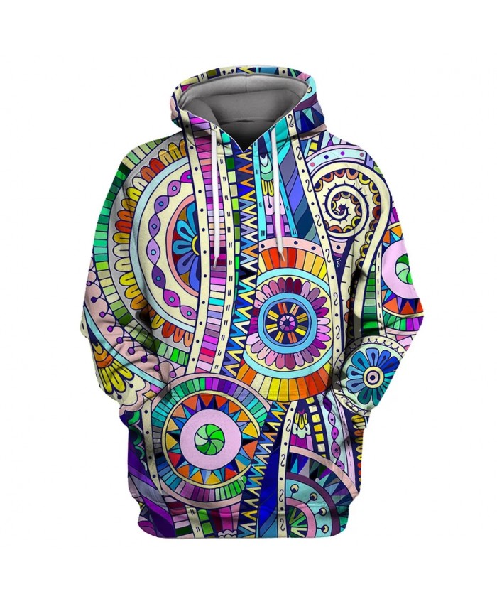 3D color gear printing fashion men's 3D cool hooded sweatshirt