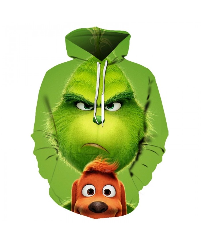 Spring And Autumn Anime Green Monster 3d Men And Women Hoodie Children Funny Cartoon Sweatshirt Street Fashion Harajuku Top