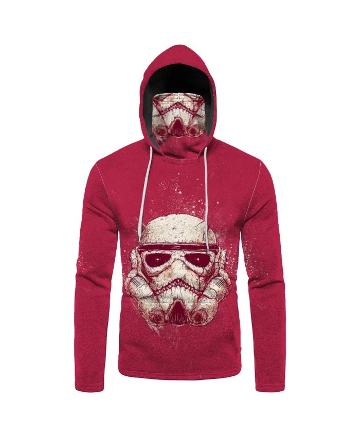 Skull mask print men's casual mask hooded sweatshirt fashion sportswear