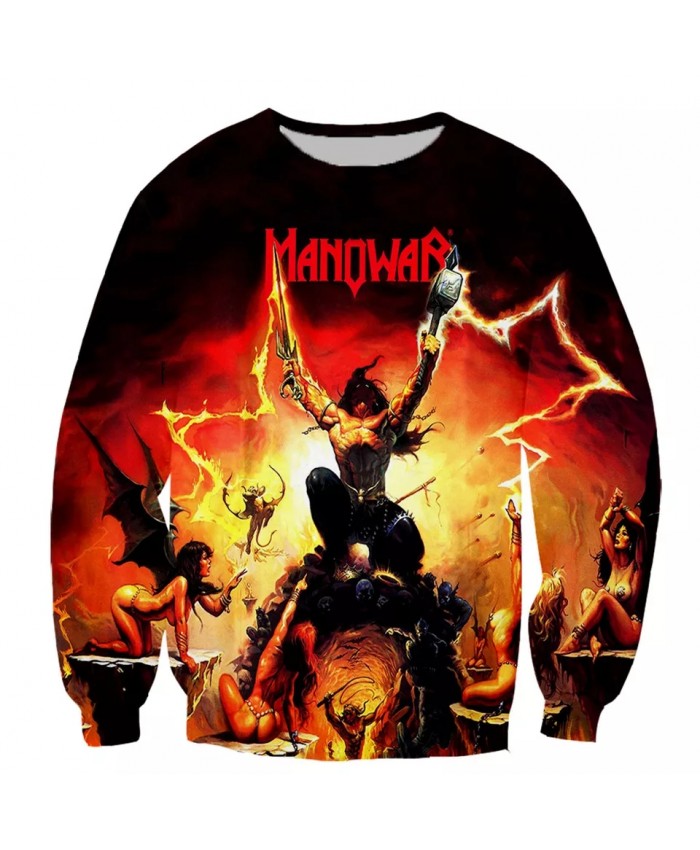 Manowar Fashion Long Sleeves 3D Print Hoodies Sweatshirts Jacket Men women