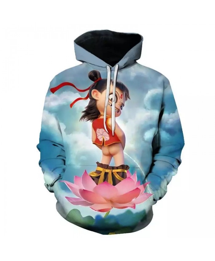 Autumn New Hot Chinese Cartoon Animation Nezha Men's And Women's Hoodie 3d Printing Children's Fashion Sweatshirt Casual Top