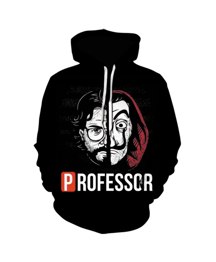 Hip Hop 3d Print Hoodies House Of Paper Sweatshirt La Casa De Papel Hoodie Casual Black Pullover High Quality Coat Cosplay