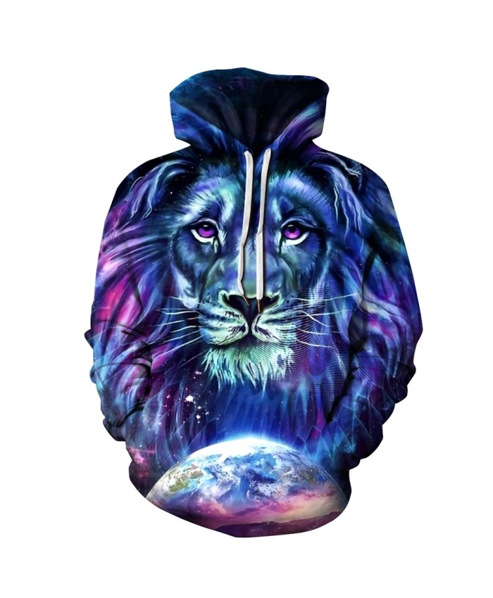 Men's New Animal Print Hoodie 3D Lion Head Hoodie for Autumn Winter 2021 Brand Hoodie Fashion Tracksuit Street Coat