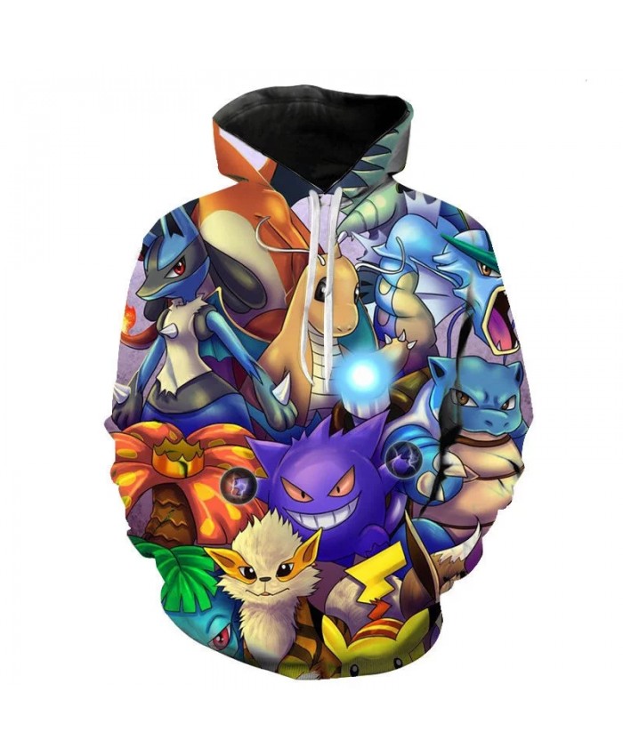 2021 Spring And Autumn Men's And Women's Hoodies Fashion Pokemon Kids 3d Printing Cartoon Anime Sweatshirt Pullover Coat