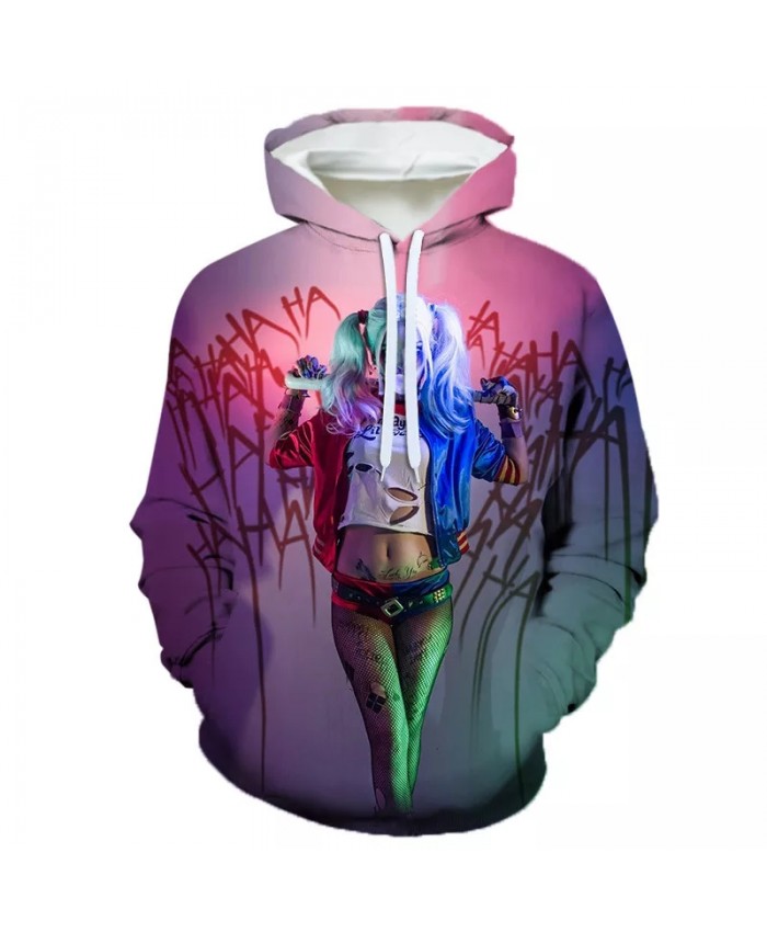 Spring And Autumn New3d Men's And Women's Hoodie Sexy Clown Girl Print Sweatshirt Pullover Fashion Long Sleeve Casual Top