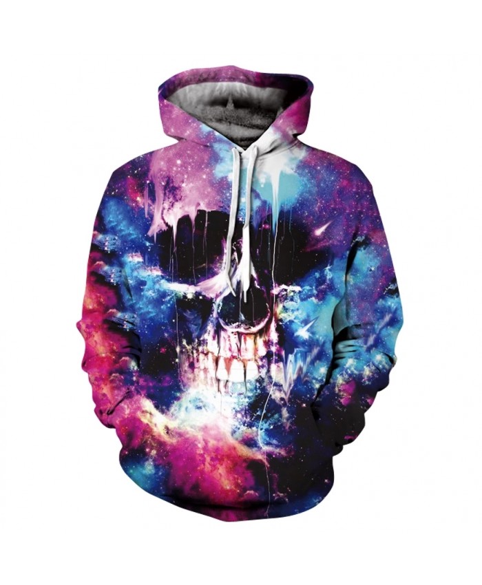 Skull series 2021 men spring personality long sleeve print hoodie fashion street wear hip hop sports hoodie Halloween